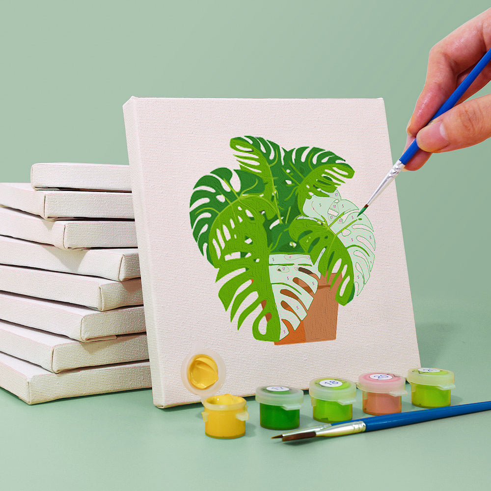 緑の植物 - 数字塗り絵ミニアート