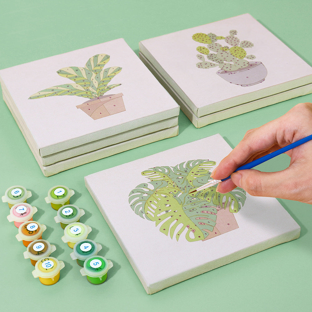 緑の植物 - 数字塗り絵ミニアート