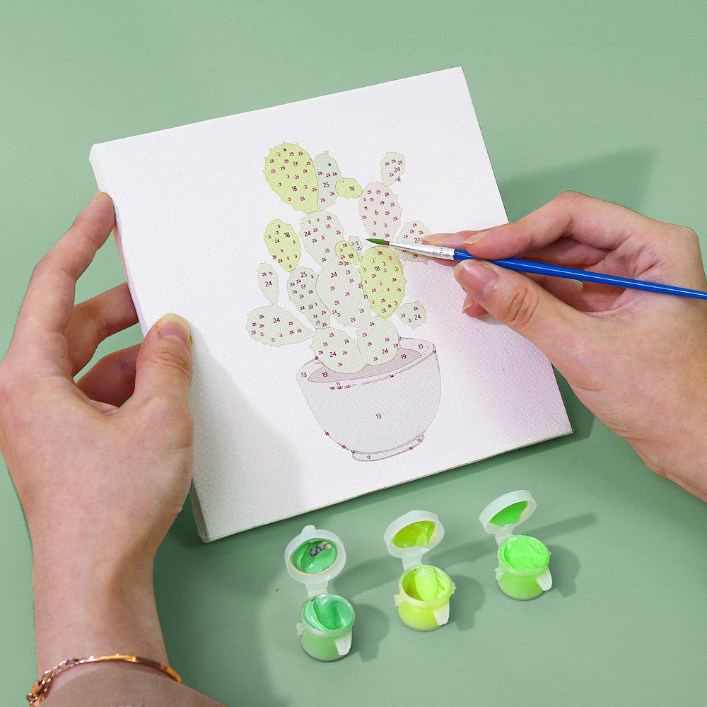 緑の植物 - 数字塗り絵ミニアート