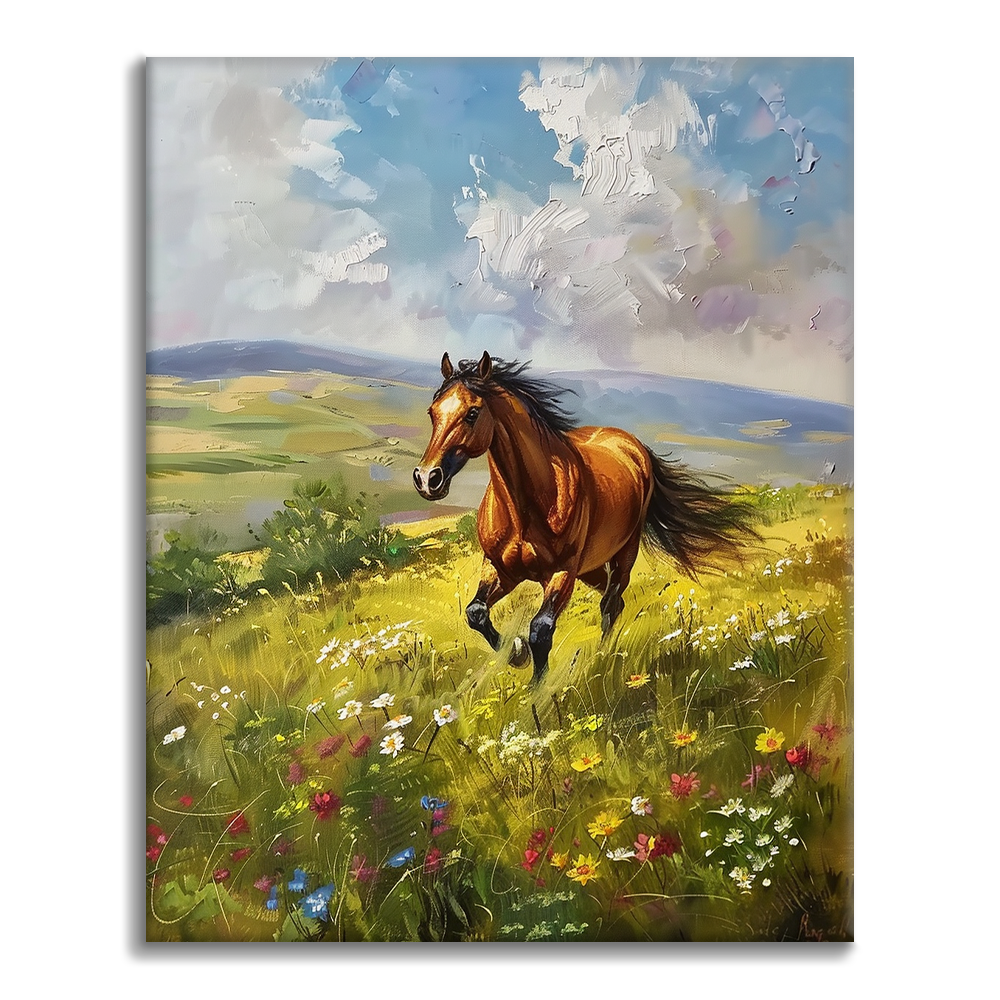 躍動感のある馬｜数字油絵 – Cheerful painting®（JP）