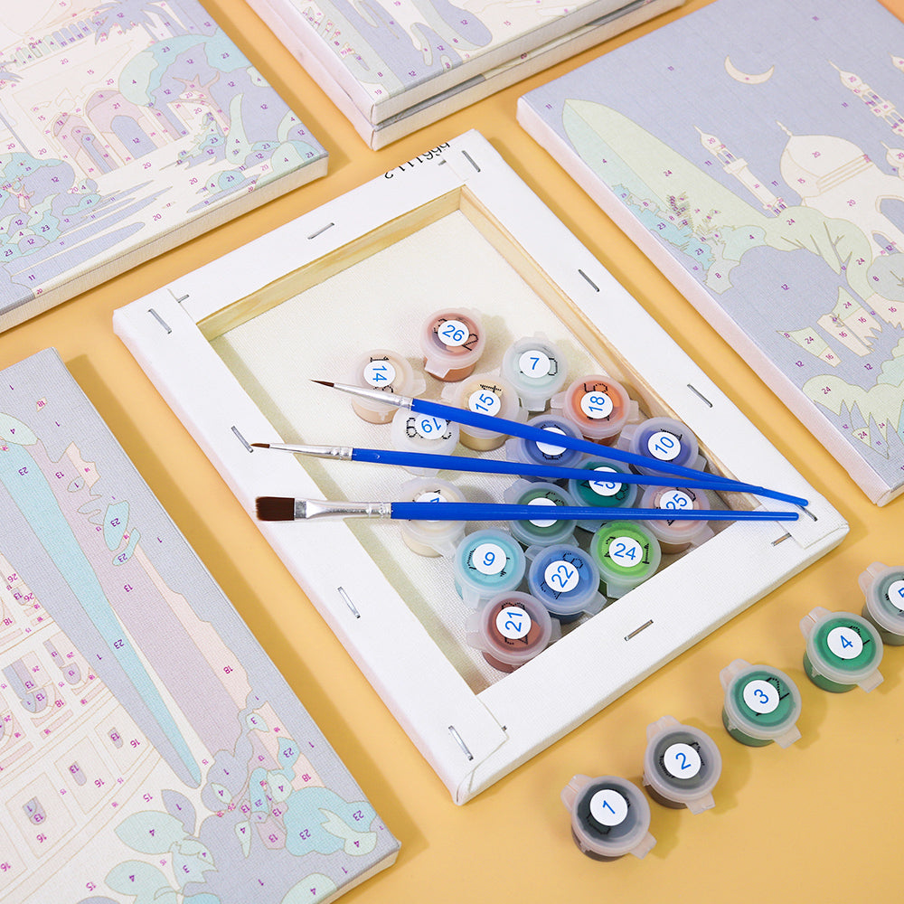 有名な建物 - 数字塗り絵ミニアート