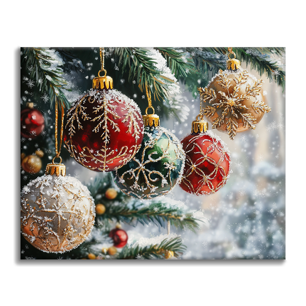 クリスマスボール - 数字で塗り絵