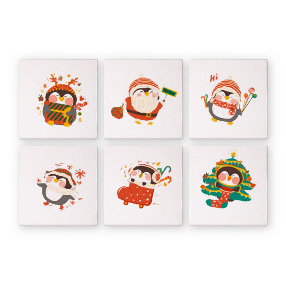 クリスマスペンギン - 数字塗り絵ミニアート
