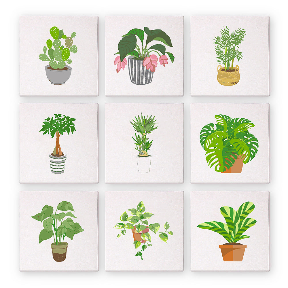 緑の植物 - 数字塗り絵ミニアート