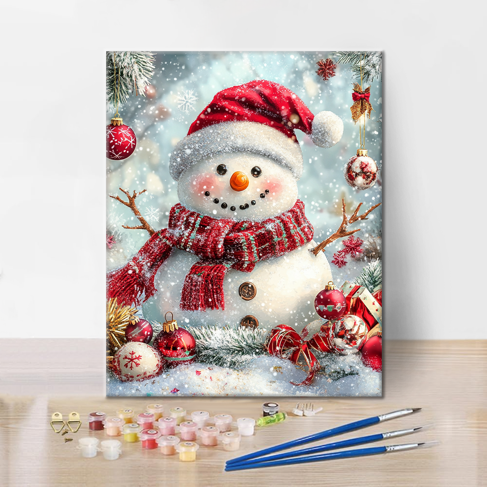 雪のクリスマスフィギュア - 数字で塗り絵