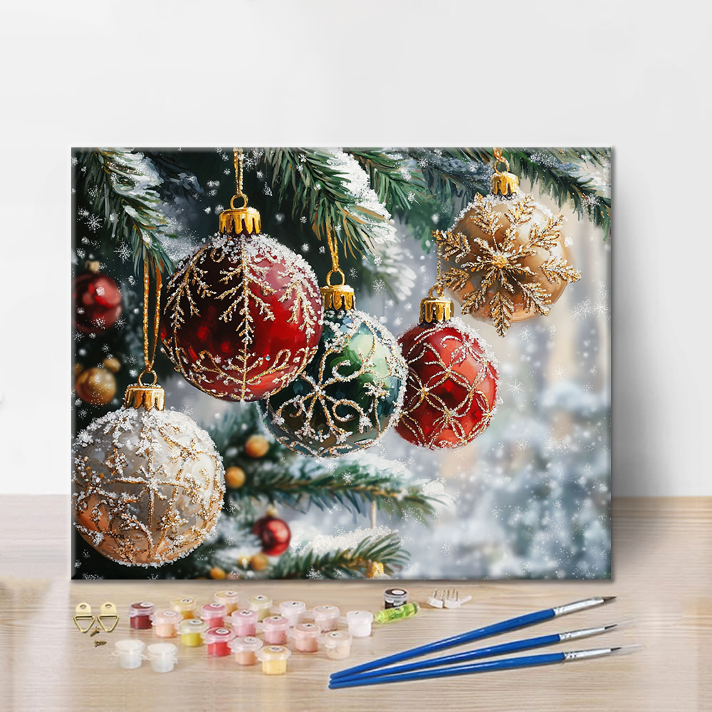 クリスマスボール - 数字で塗り絵