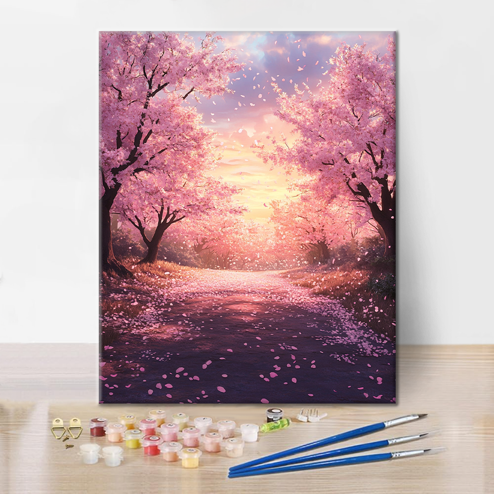 桜の散歩道 - 数字で塗り絵