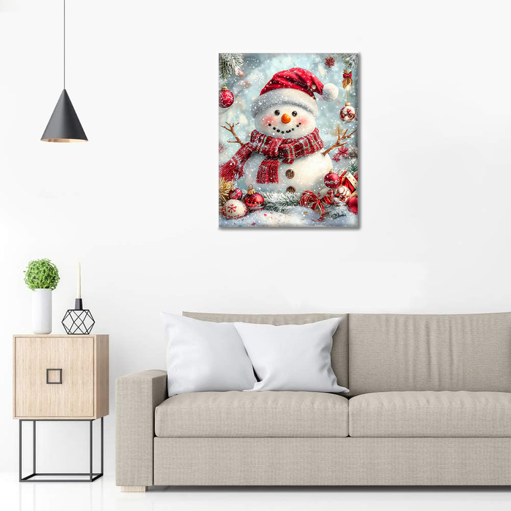 雪のクリスマスフィギュア - 数字で塗り絵