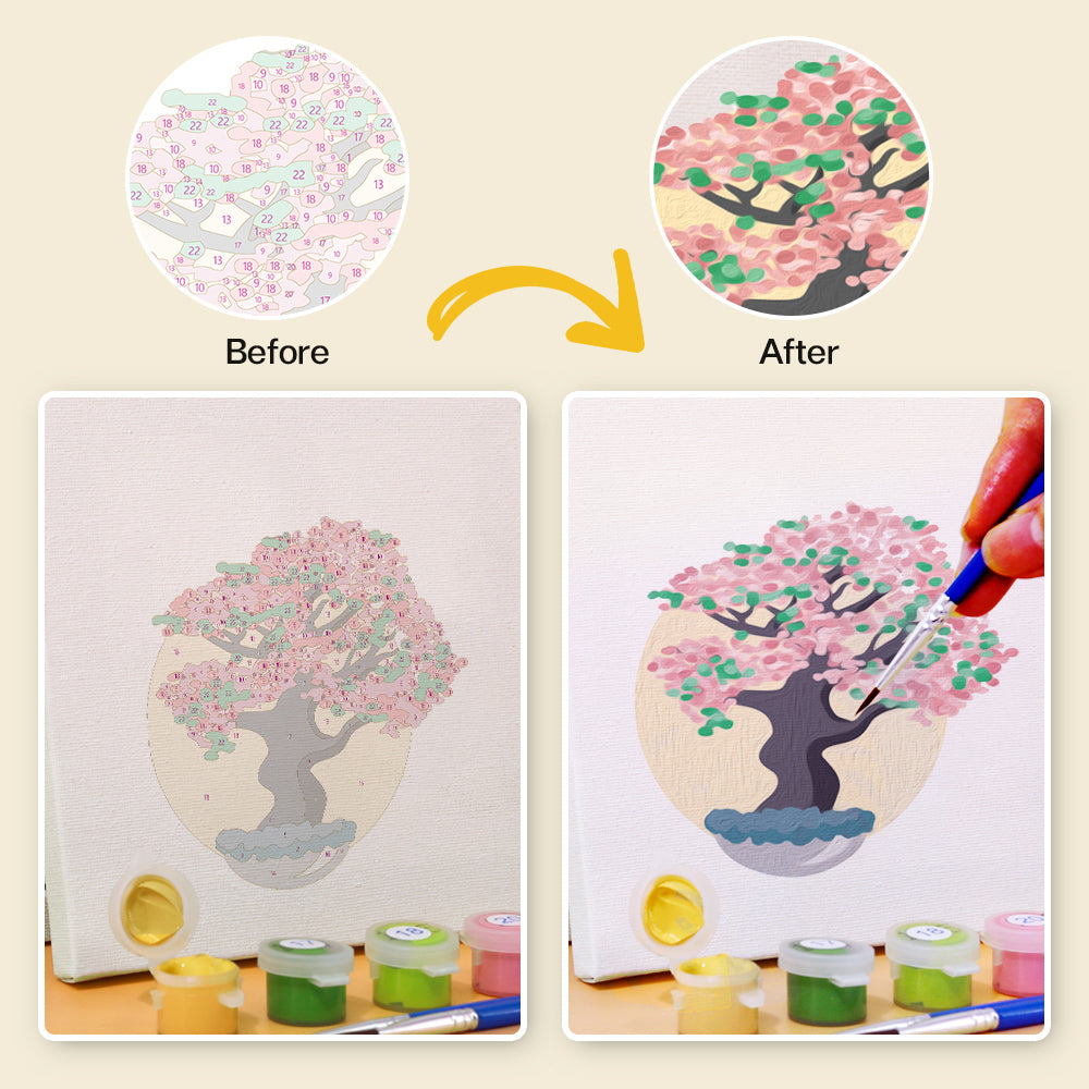 花の木 - 数字塗り絵ミニアート