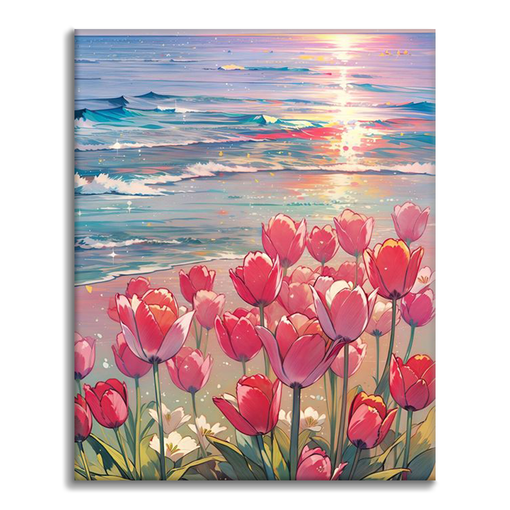 広がりのある海辺｜海辺の空気感｜数字油絵 – Cheerful painting®（JP）