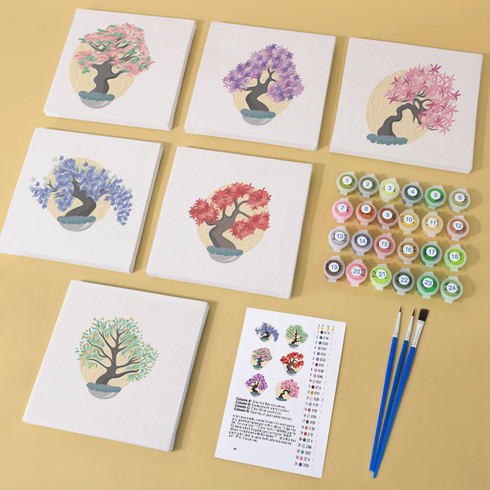 花の木 - 数字塗り絵ミニアート