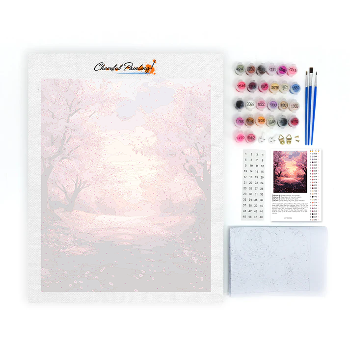桜の散歩道 - 数字で塗り絵