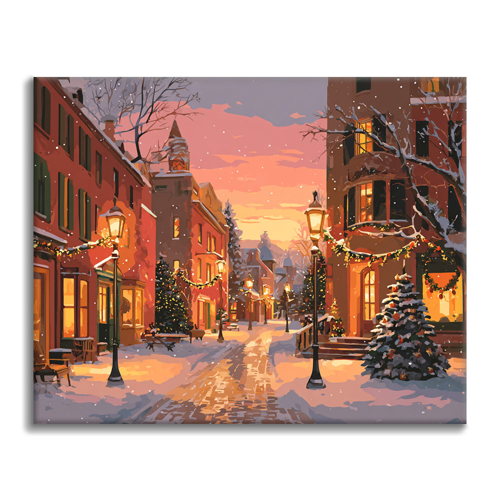 クリスマスストリート – 数字で塗り絵 – Cheerful painting®（JP）