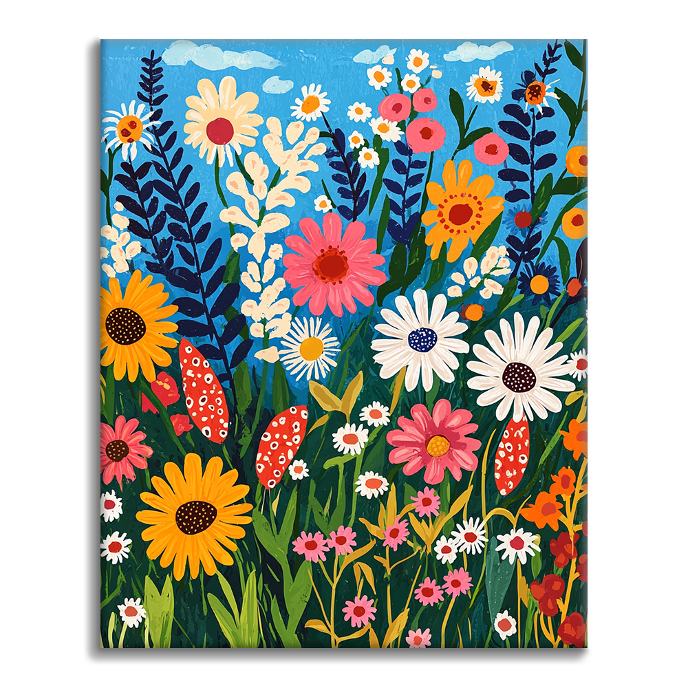 野生の花 - 数字で塗り絵