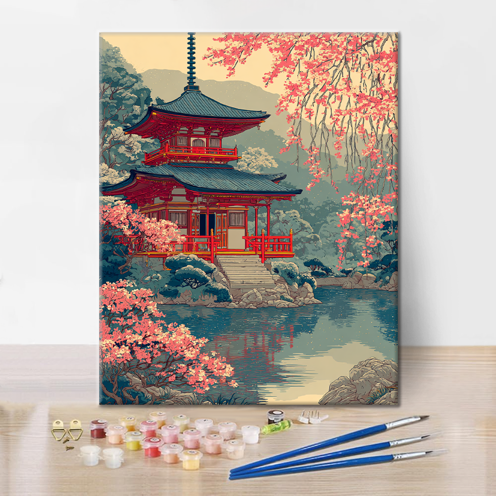 千鳥神社の鳥居 - 数字で塗り絵