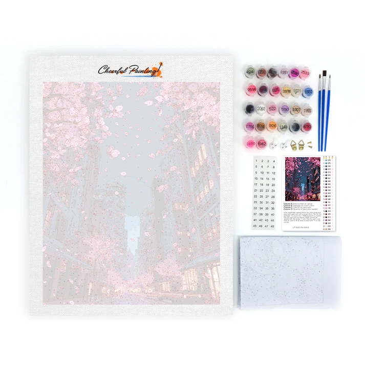 街に咲く桜 - 数字で塗り絵