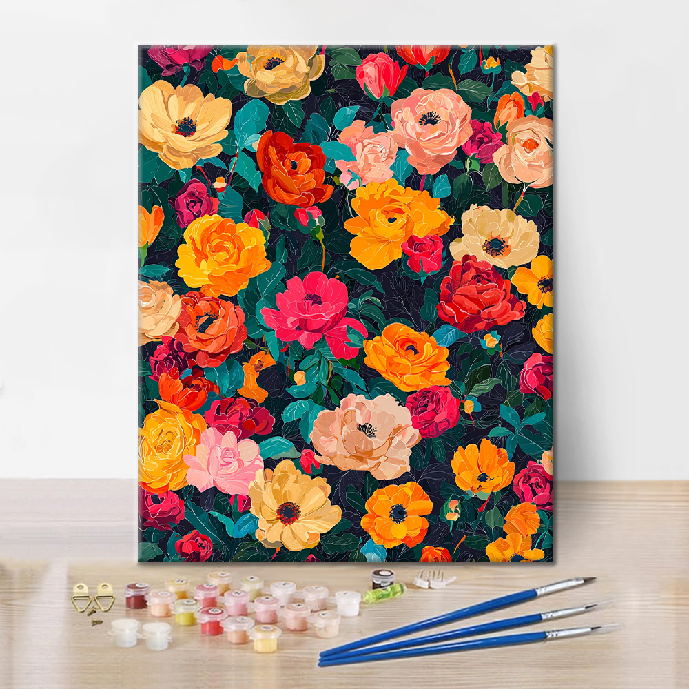 満開の花 - 数字で塗り絵