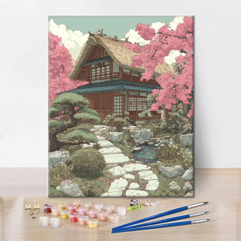 桜の小道 - 数字で塗り絵