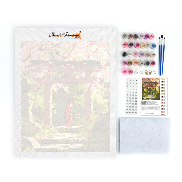 桜のシルエット - 数字で塗り絵