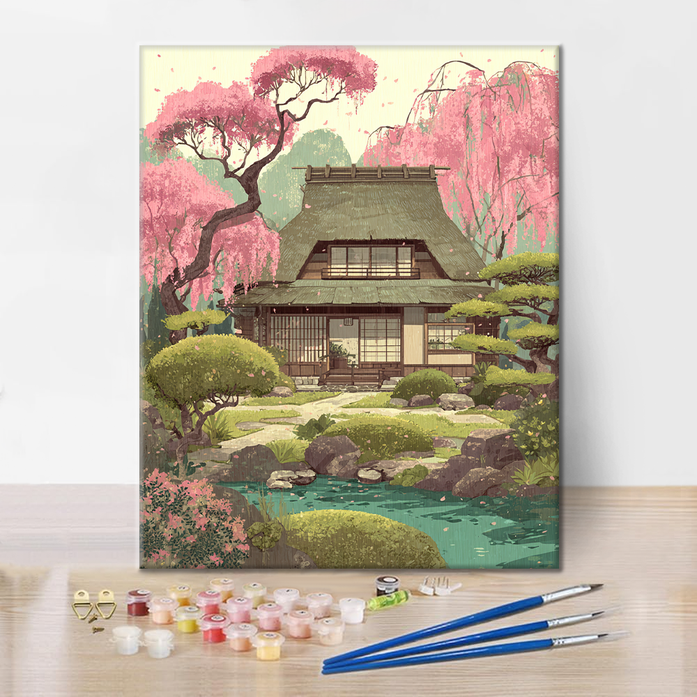 春の春日桜 - 数字で塗り絵