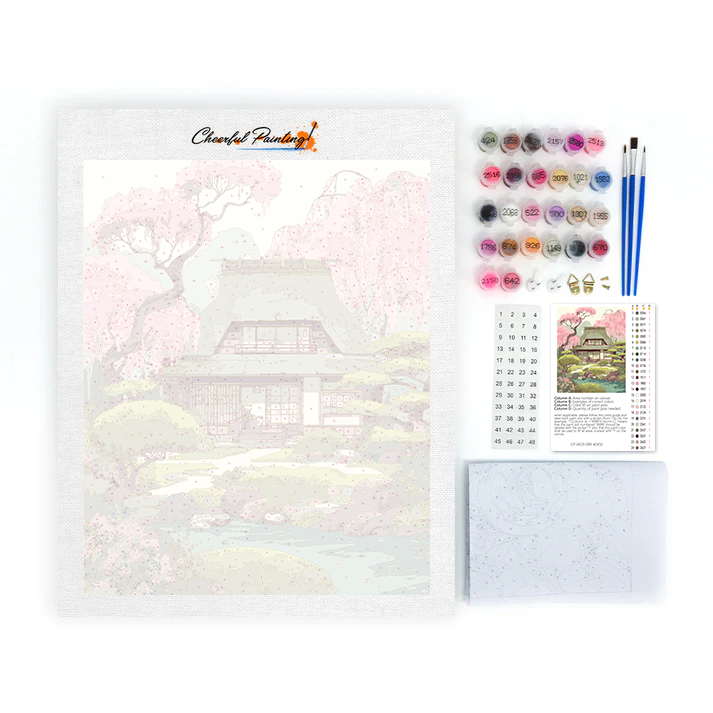 春の春日桜 - 数字で塗り絵