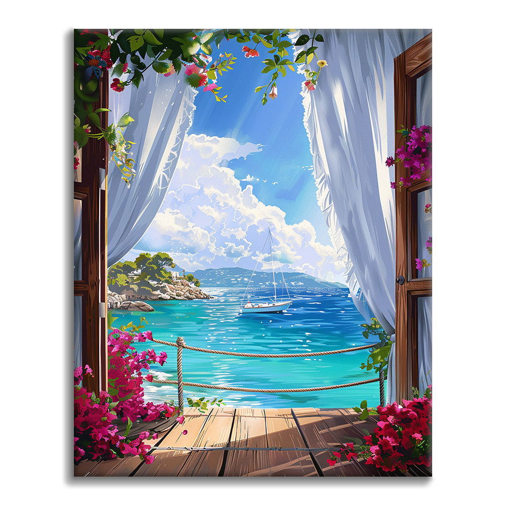 広がりのある海辺｜数字油絵 – Cheerful painting®（JP）