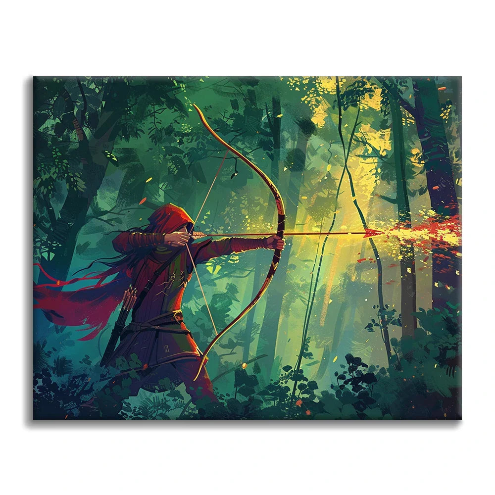 森の射手 - 数字で描く塗り絵