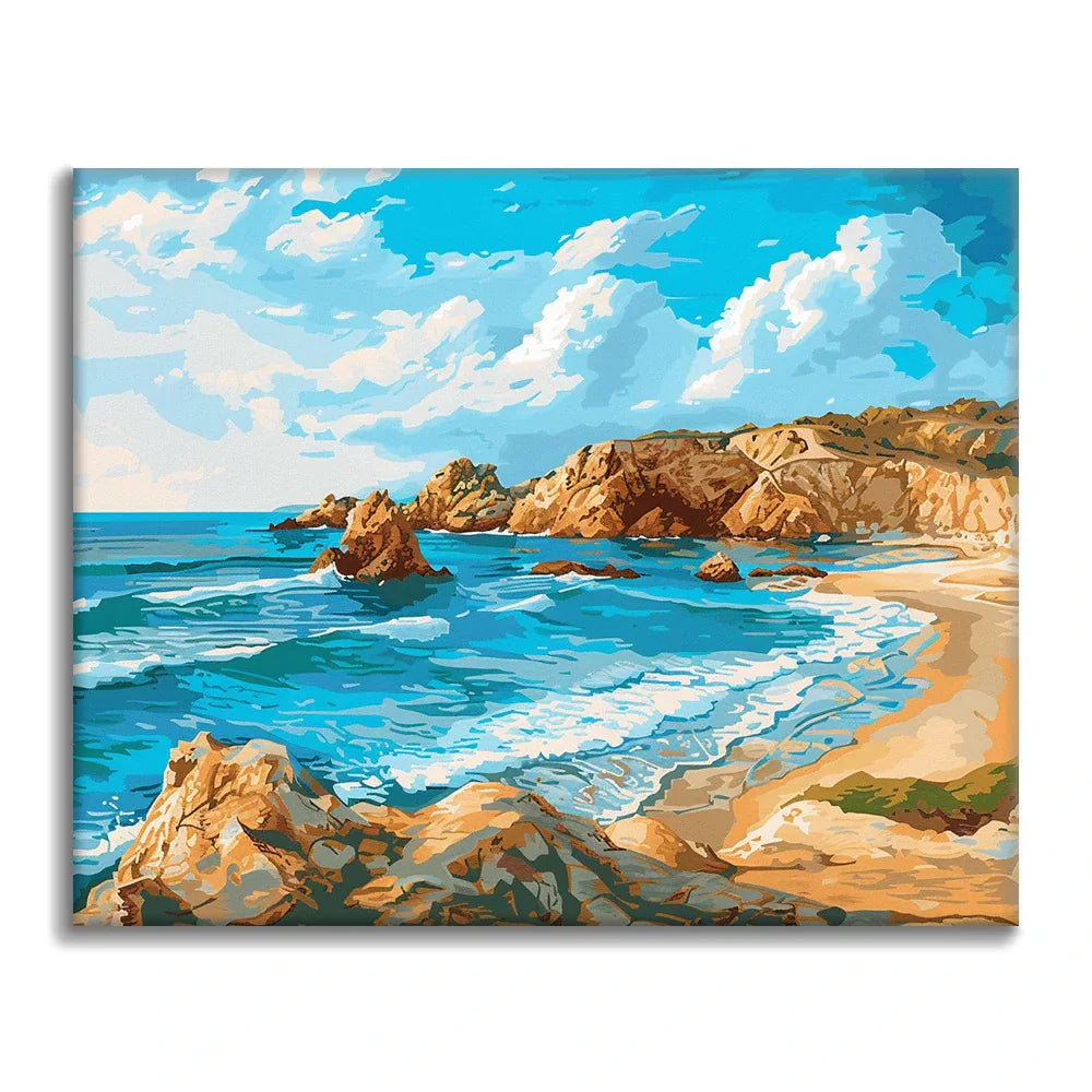 海岸の岩 - 数字で塗り絵 – Cheerful painting®（JP）