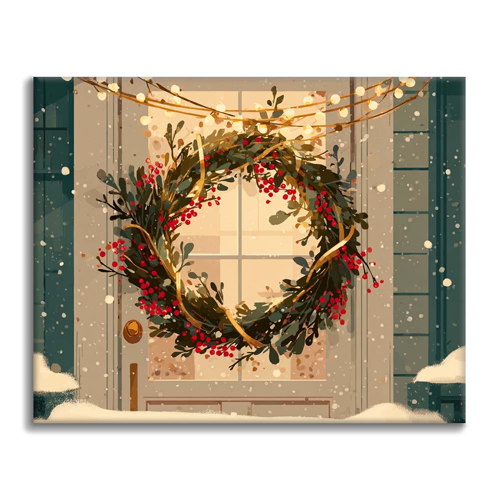 クリスマスリース - 数字で塗り絵