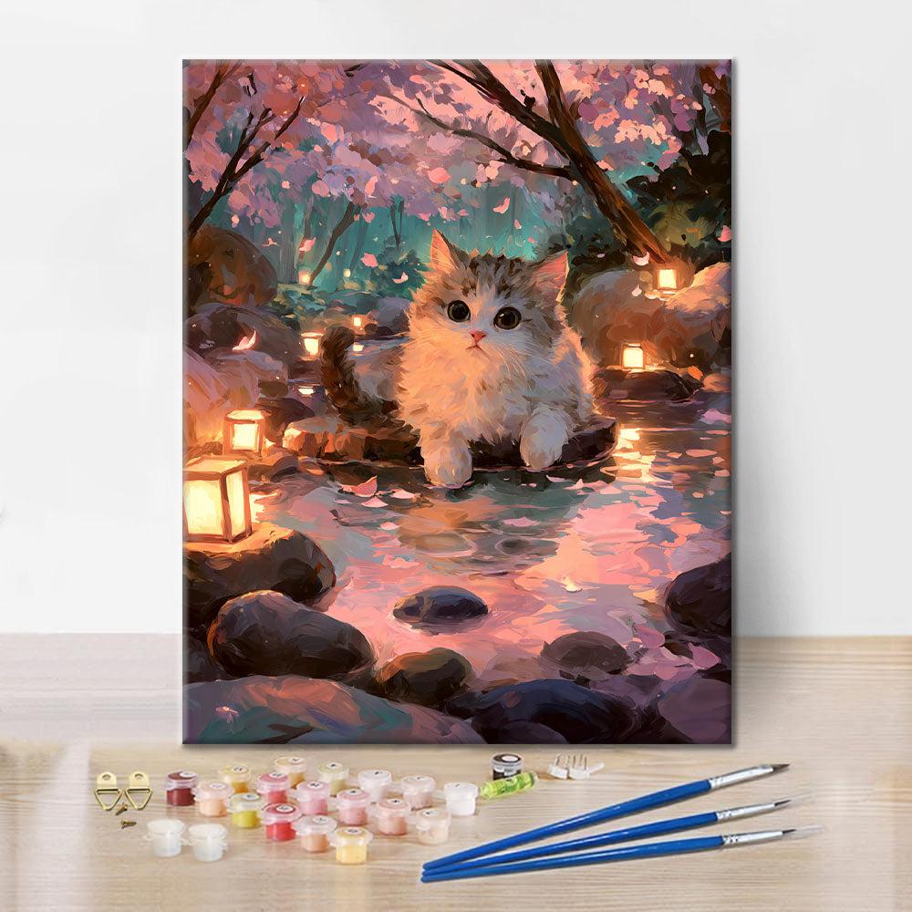 温泉猫 - 数字で塗り絵
