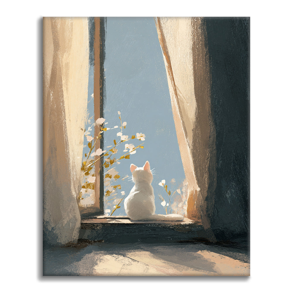 窓辺の子猫 - 数字で塗り絵 – Cheerful painting®（JP）