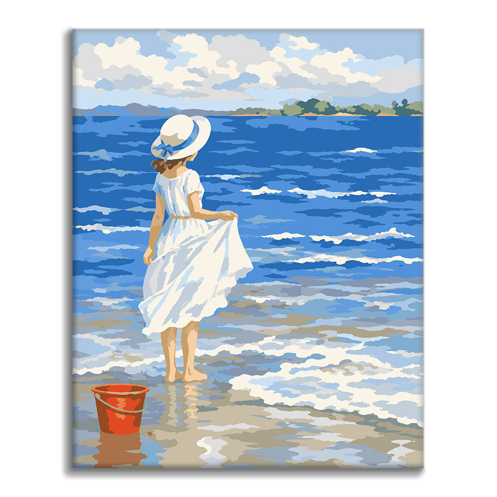 浜辺の少女 – 数字で塗り絵 – Cheerful painting®（JP）