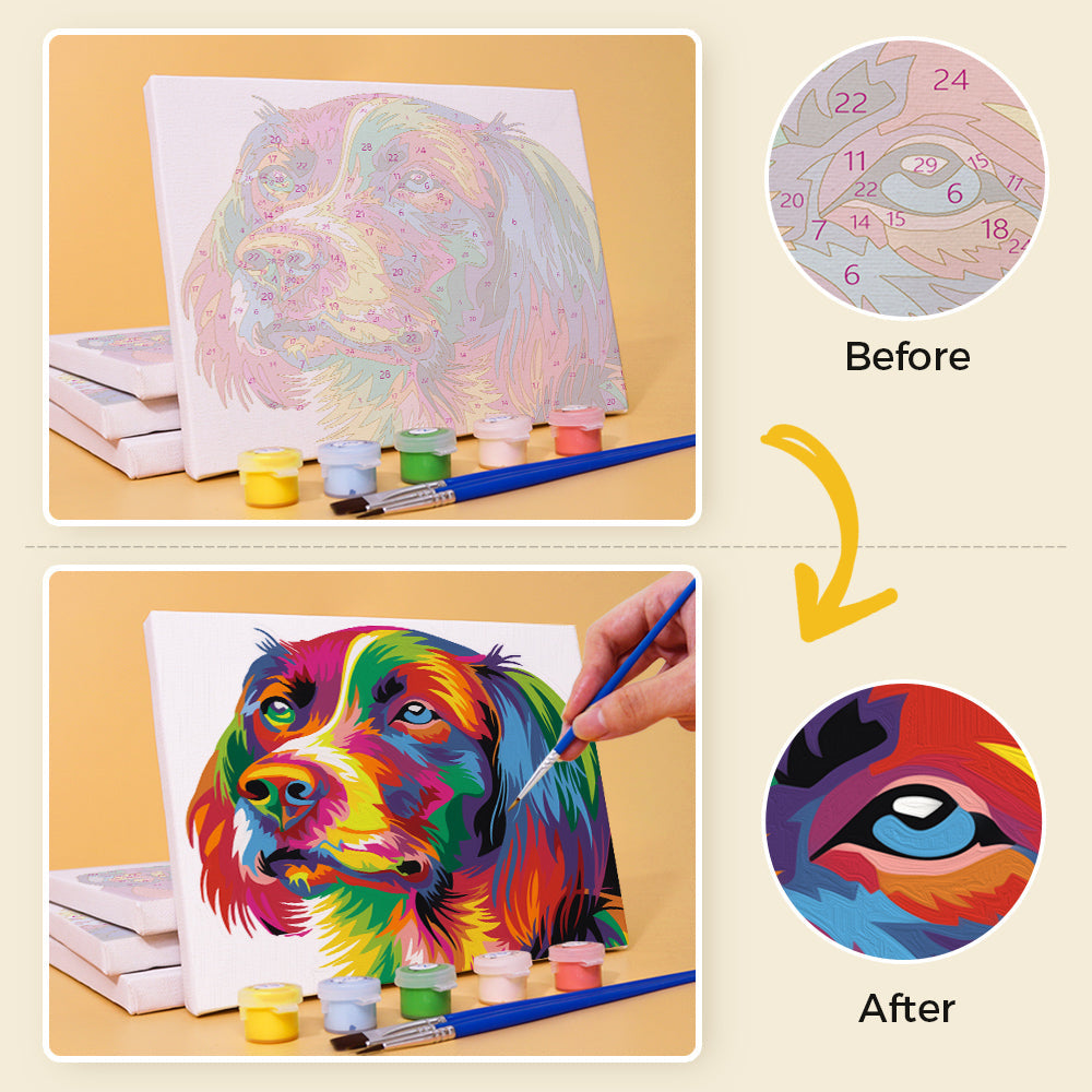 カラフルな動物たち - 数字塗り絵ミニアート