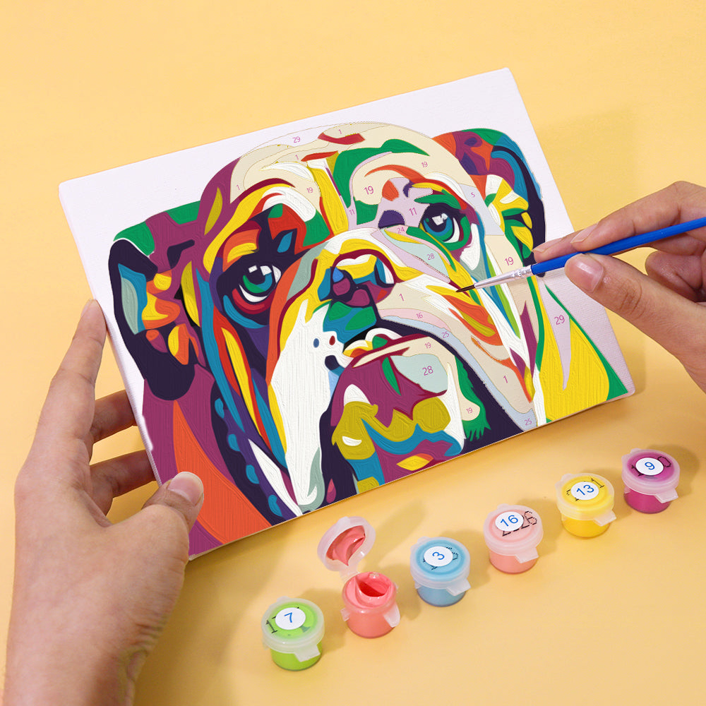 カラフルな動物たち - 数字塗り絵ミニアート