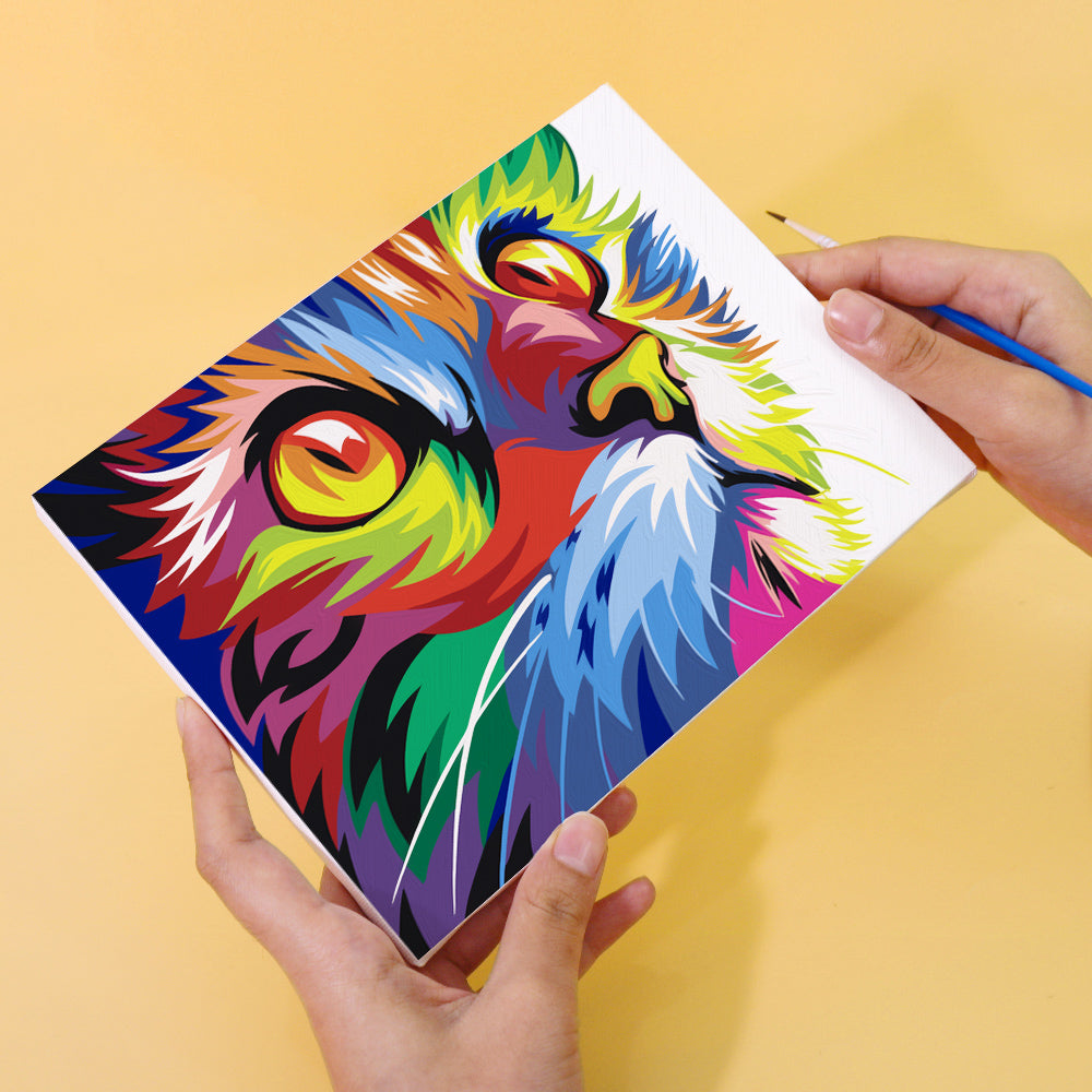 カラフルな動物たち - 数字塗り絵ミニアート