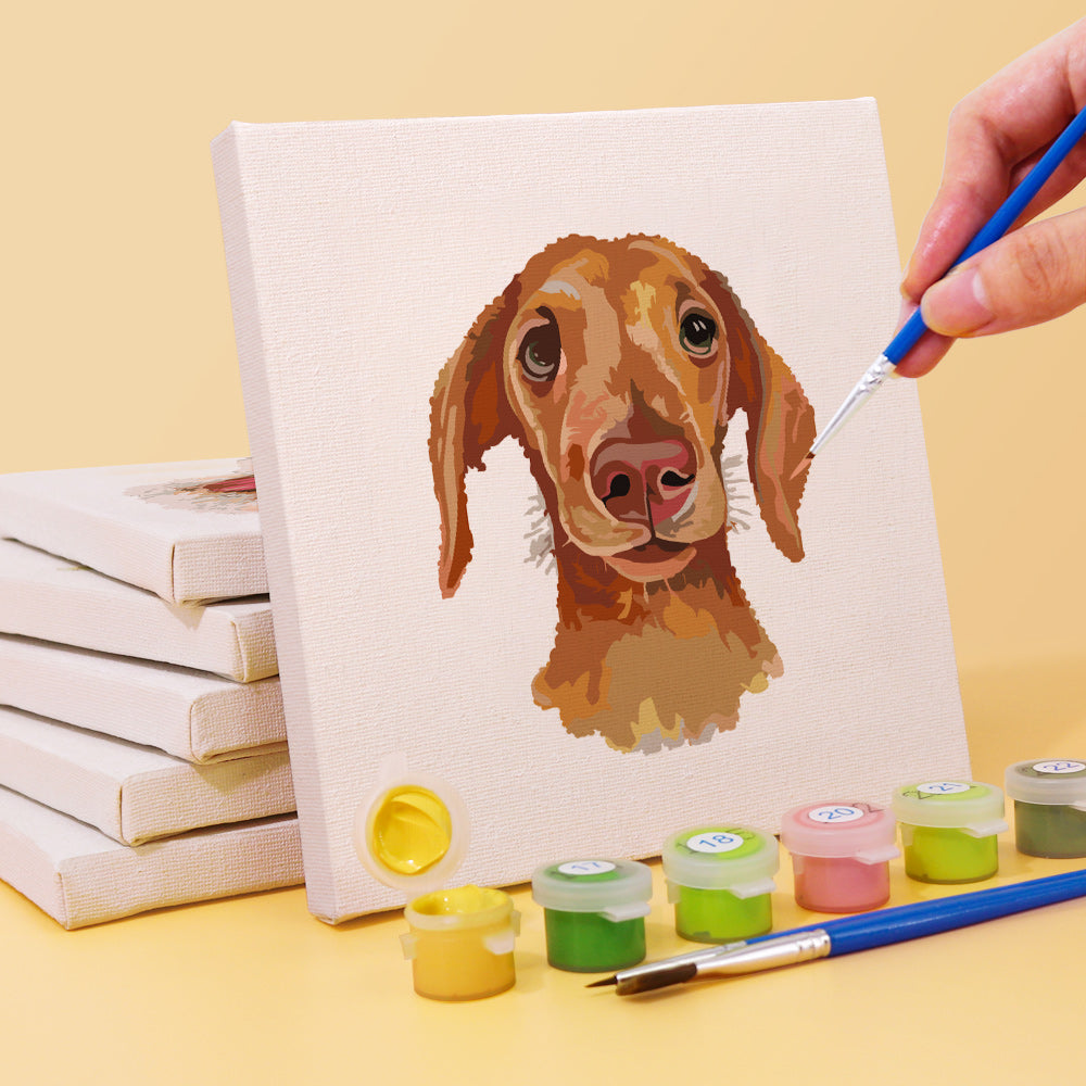 犬のセット - 数字塗り絵ミニアート