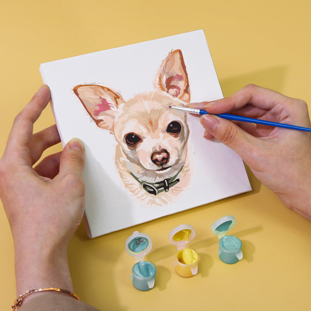 犬のセット - 数字塗り絵ミニアート