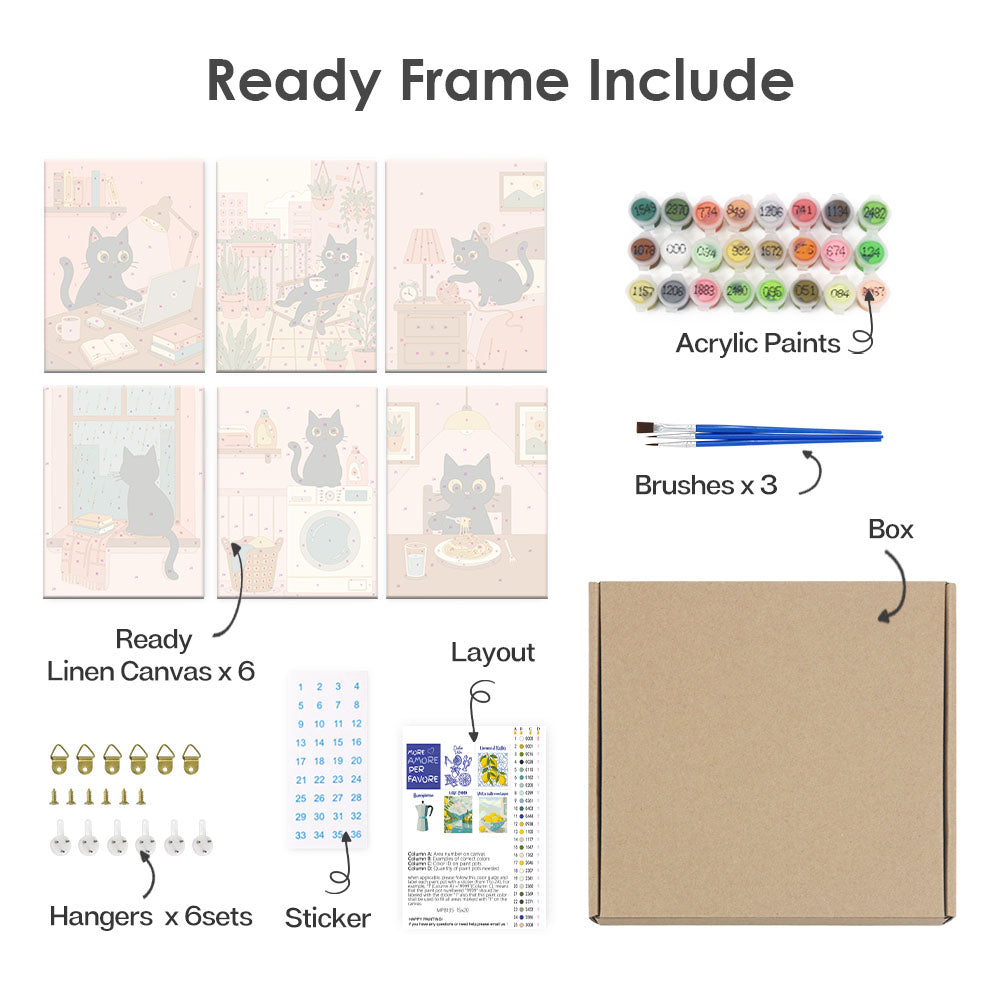 黒猫の日 - 数字塗り絵ミニアート