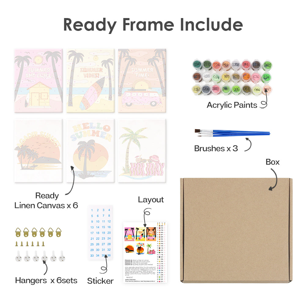 太陽と手のひら - 数字塗り絵ミニアート