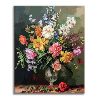 咲き誇る花 - 数字で塗り絵