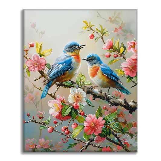 鳴き鳥 - 数字で塗り絵