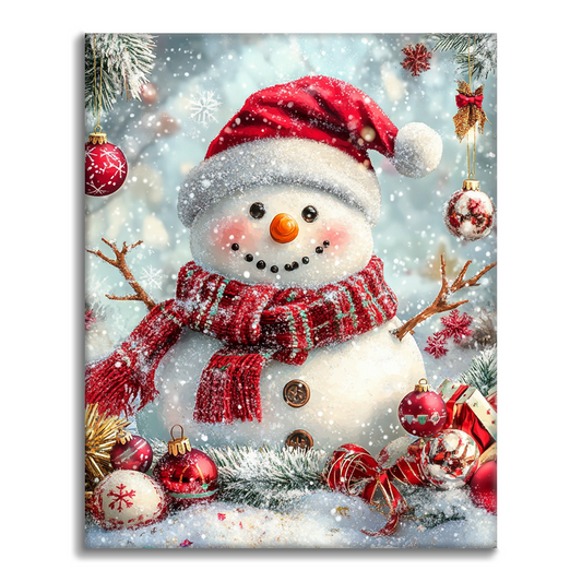 雪のクリスマスフィギュア - 数字で塗り絵