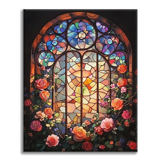 花の窓 - 数字で塗り絵