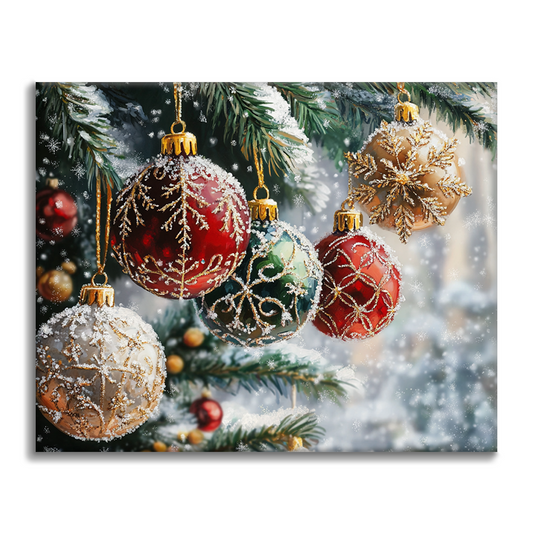 クリスマスボール - 数字で塗り絵