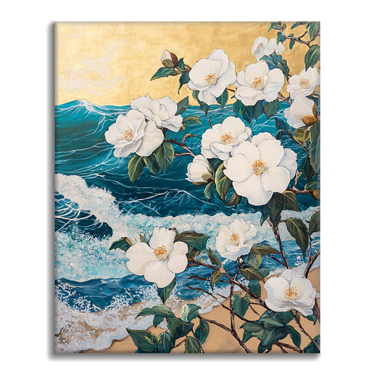 海辺の牡丹 - 数字で塗り絵
