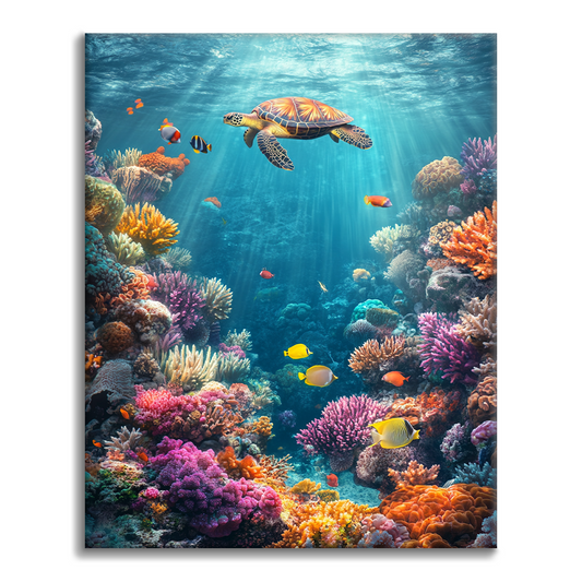 海の生き物 - 数字で塗り絵