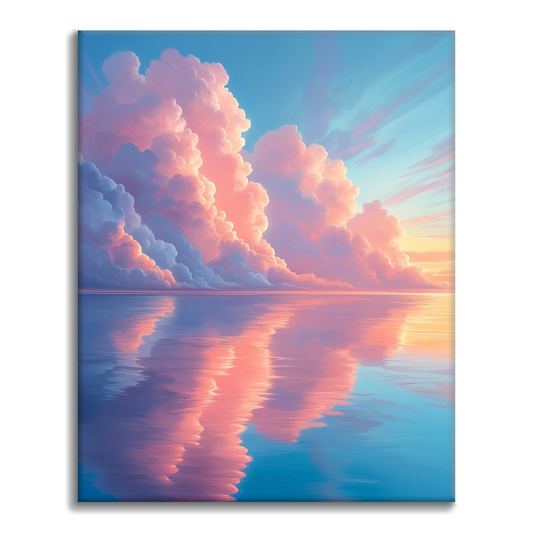 鏡の中の夢のような雲 - 数字で塗り絵