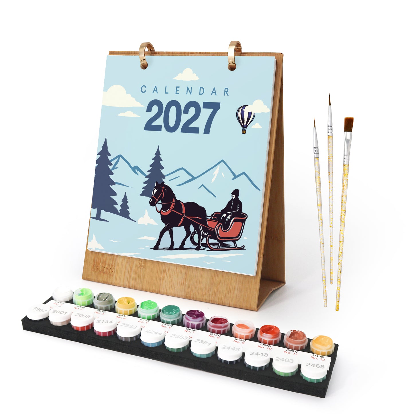 ヴィンテージトラベル-2027年ぬり絵カレンダー