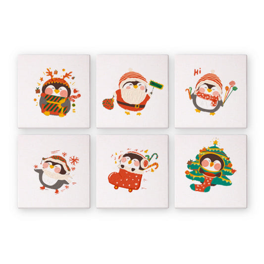 クリスマスペンギン - 数字塗り絵ミニアート