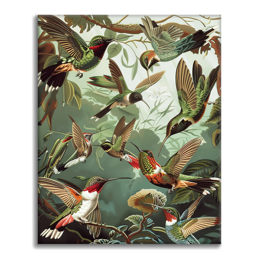 Trochilidae ハチドリ - 数字で塗り絵